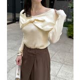 ねじったデザインが愛らしい。フロントリボンオフショルダートップス | futier land | 詳細画像13