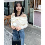 ねじったデザインが愛らしい。フロントリボンオフショルダートップス | futier land | 詳細画像12