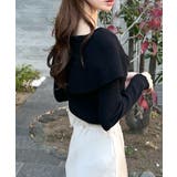 ねじったデザインが愛らしい。フロントリボンオフショルダートップス | futier land | 詳細画像9