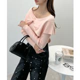 ピンク | ねじったデザインが愛らしい。フロントリボンオフショルダートップス | futier land