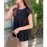 快適な着心地の前後2way。サマーニットパールボタン風ペプラムトップス | futier land | 詳細画像14