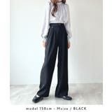 綺麗ライン大人しなやかの落ち感。ハイウエストツータックスラックス | futier land | 詳細画像12