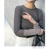 肌なじみ良い上品な柔らかさ。袖口シアーラメ切り替えトップス | futier land | 詳細画像5