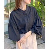 ブラック | レースが上品で高見え。レースドッキングブラウス | futier land