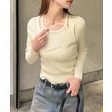 アイボリー | 軽やかで華奢な印象。ノースリーブアンサンブルリブニットカットソー | futier land