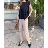 快適な着心地の前後2way。サマーニットパールボタン風ペプラムトップス | futier land | 詳細画像16