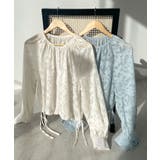上品な透け感がオトナ可愛い。前後2Way花柄シフォンブラウス | futier land | 詳細画像32