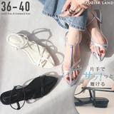 片手でラク履き！Tナローゴムストラップサンダル | futier land | 詳細画像1 