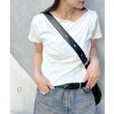 ホワイト | こなれ感と抜け感を演出。コットン100％半袖オフショルTシャツ | futier land