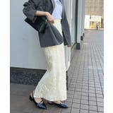 立体感ある魅力。ラインレースストレートスカート | futier land | 詳細画像9