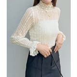 スタイリッシュで上品。ストライプレースシアートップス | futier land | 詳細画像19