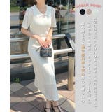 上品シルエット×涼しげデザイン。インナーキャミ付きマーメイドポロワンピース | futier land | 詳細画像3