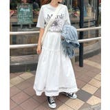 女性らしさを引き立てる主役級。ティアードレースラインコットンブレンドスカート | futier land | 詳細画像8