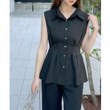 涼しげシーズンムード満点◎ウエストタックシフォンノースリーブシャツ | futier land | 詳細画像15 