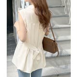 涼しげシーズンムード満点◎ウエストタックシフォンノースリーブシャツ | futier land | 詳細画像23 