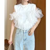 3WAY楽しめるシルエットのチュールドッキングTシャツ | futier land | 詳細画像20