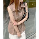 涼しげシーズンムード満点◎ウエストタックシフォンノースリーブシャツ | futier land | 詳細画像27 