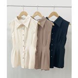 涼しげシーズンムード満点◎ウエストタックシフォンノースリーブシャツ | futier land | 詳細画像37 