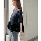 ウェーブの切り替えが個性的。裾フリルルーズTシャツ | futier land | 詳細画像21