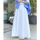 ホワイト | 軽やかで上品な揺れ感。シルキーシフォンフレアスカート | futier land