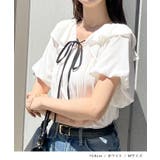 気になる二の腕を可愛くカバー。パワショル配色リボンブラウス | futier land | 詳細画像7 