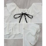 気になる二の腕を可愛くカバー。パワショル配色リボンブラウス | futier land | 詳細画像9 