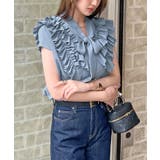 さらっと決まる相性◎フレンチスリーブショルダーフリルリボンブラウス | futier land | 詳細画像20 