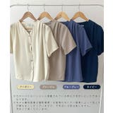 金ボタンで上品見える。ショルダータックVネック半袖ブラウス | futier land | 詳細画像2 