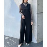 ブラック | 【オケージョン対応】大人な高見え。レースドッキングオールインワン | futier land