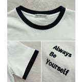 《ABYSアビス》配色が可愛い！コンパクトなワンポイント刺繍リンガーTシャツ | futier land | 詳細画像11 