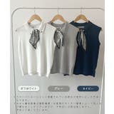 普段着からお仕事にも。スカーフタイ付ポロトップス | futier land | 詳細画像2 