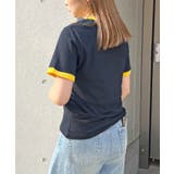 《ABYSアビス》配色が可愛い！コンパクトなワンポイント刺繍リンガーTシャツ | futier land | 詳細画像56 
