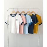 《ABYSアビス》配色が可愛い！コンパクトなワンポイント刺繍リンガーTシャツ | futier land | 詳細画像37 