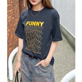ネイビー | 《ABYSアビス》目を惹く。FUNNYロゴプリント半袖Tシャツ | futier land