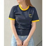 《ABYSアビス》配色が可愛い！コンパクトなワンポイント刺繍リンガーTシャツ | futier land | 詳細画像55 