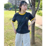 《ABYSアビス》配色が可愛い！コンパクトなワンポイント刺繍リンガーTシャツ | futier land | 詳細画像52 