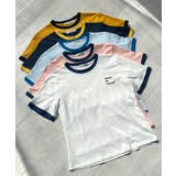 《ABYSアビス》配色が可愛い！コンパクトなワンポイント刺繍リンガーTシャツ | futier land | 詳細画像38 
