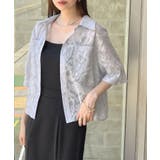 グレー | 大人っぽく着こなす主役アイテム。半袖ジャガードフラワーシアーシャツ | futier land