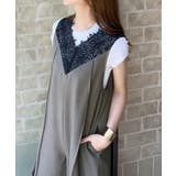 グレー | 【オケージョン対応】大人な高見え。レースドッキングオールインワン | futier land