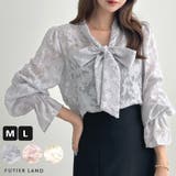 オフィスにもデイリーにも映える。ジャガードフラワーリボンシアーブラウス | futier land | 詳細画像1 