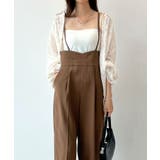 スタイルアップ効果で美脚を叶える。ハイウエストキャミサロペットスラックス | futier land | 詳細画像26 