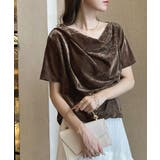 光沢シアーで大人の色気。ドレープシアーベロア半袖Tシャツ | futier land | 詳細画像20 