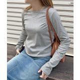 グレー(ロングver) | ワンポイントでさりげなく。ワンポイント刺繍クルーネックロンT | futier land