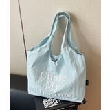 ブルー | 可愛さも実用性も。ナイロンロゴ刺繍トートバッグ | futier land