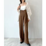 スタイルアップ効果で美脚を叶える。ハイウエストキャミサロペットスラックス | futier land | 詳細画像30 