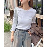 杢グレー(ロングver) | ワンポイントでさりげなく。ワンポイント刺繍クルーネックロンT | futier land