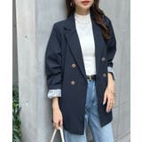 ネイビー | サッと羽織って大人の品格。BIGダブルテーラードジャケット | futier land