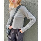 グレー(ショートver) | ワンポイントでさりげなく。ワンポイント刺繍クルーネックロンT | futier land