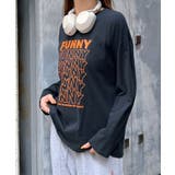 ネイビー | 《ABYS》1枚で映える存在感ロングT。 FUNNYロゴプリント長袖Tシャツ | futier land