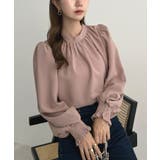 モカピンク | 大人ブラウスの抜け感。ハイネックバルーンスリーブブラウス | futier land